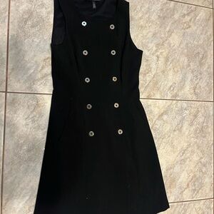 White House Black Market Black Double-Breasted Mini Dress